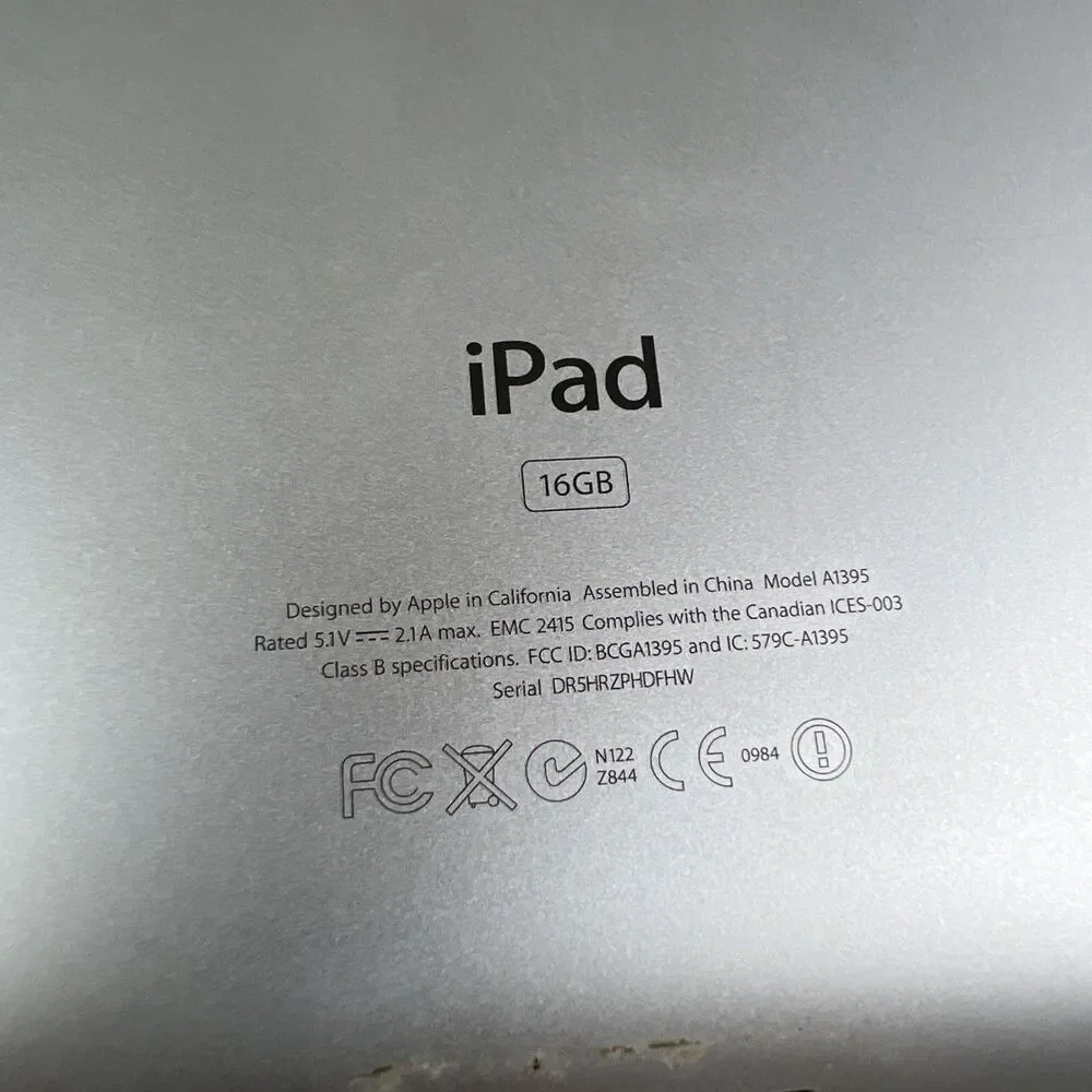 Ipad Apple A1395 16GB Silver